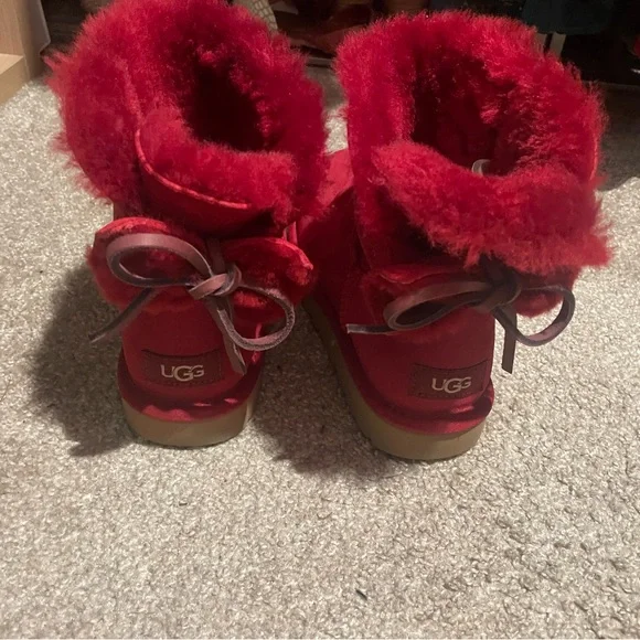 UGG Red Suede Winter Boots - Picture 3 of 6